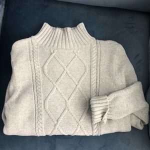 J.Crew S Light Grey Knot Sweater Mockneck NWOT